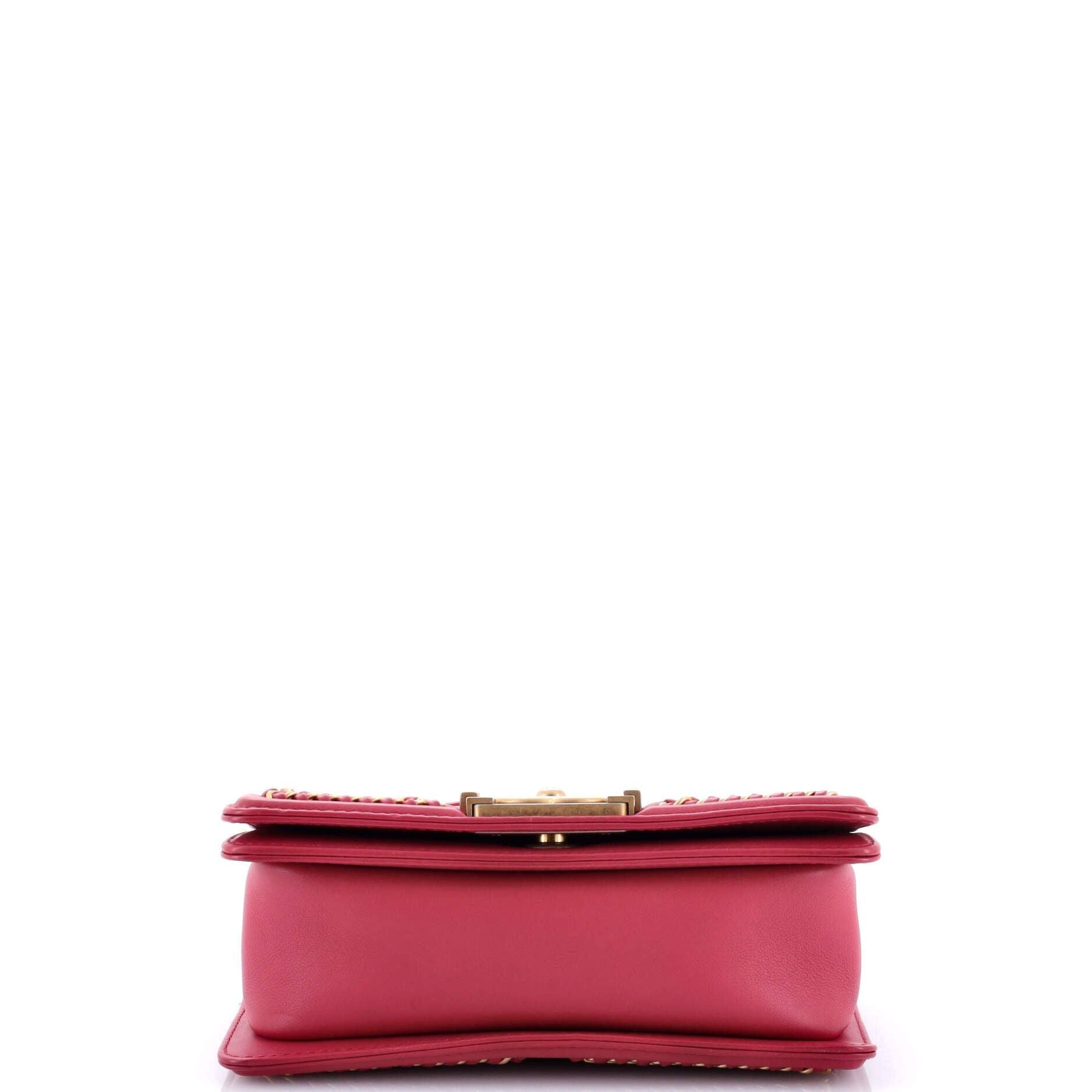 Chanel Chain Handle Boy Flap Bag Quilted Calfskin Small
