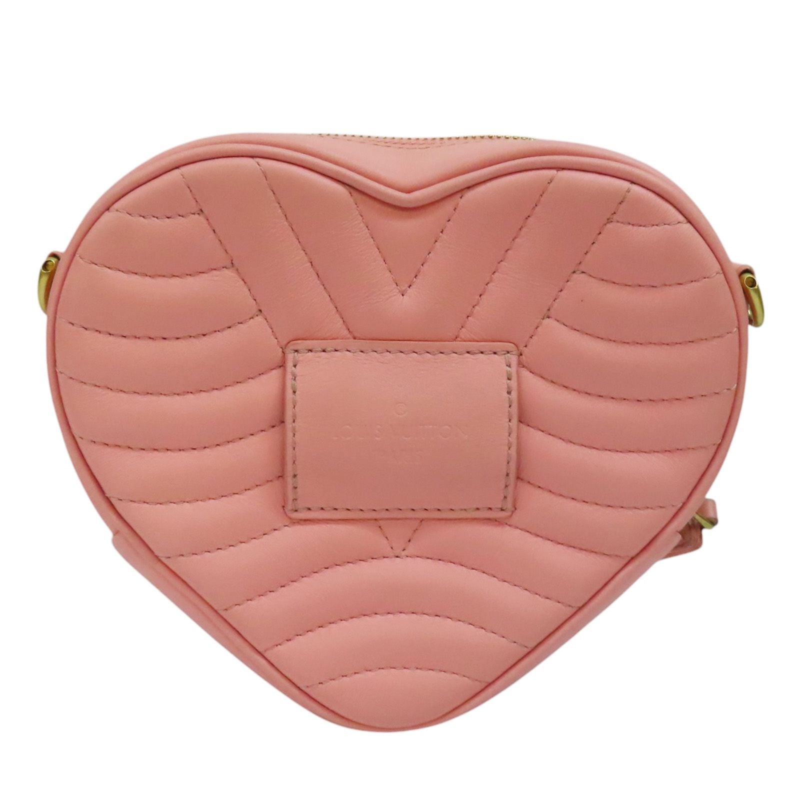 Louis Vuitton New Wave Love Lock Heart Shoulder Bag Calfskin Pink M 53205