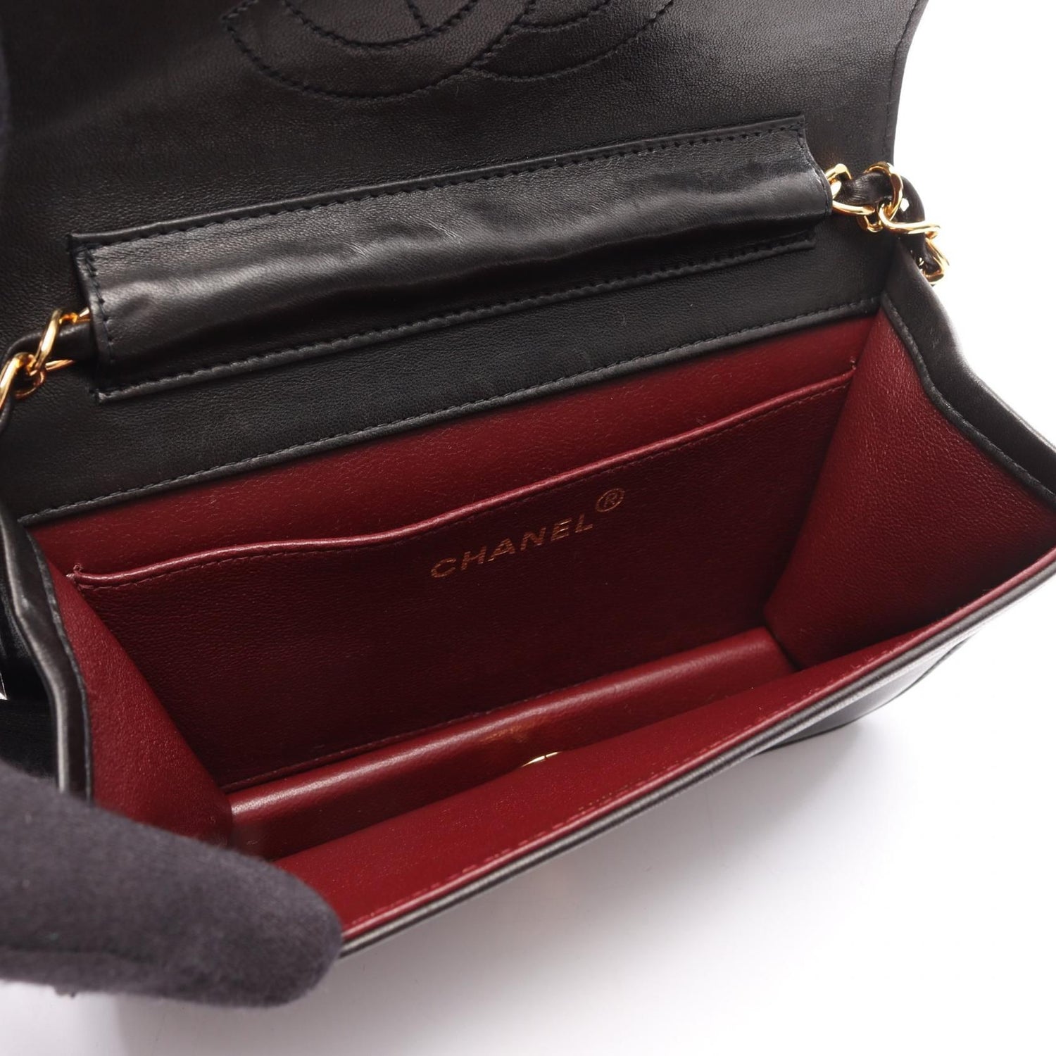 Chanel Black Mini Matelasse Full Flap Shoulder Bag Lambskin (sheep Leather)