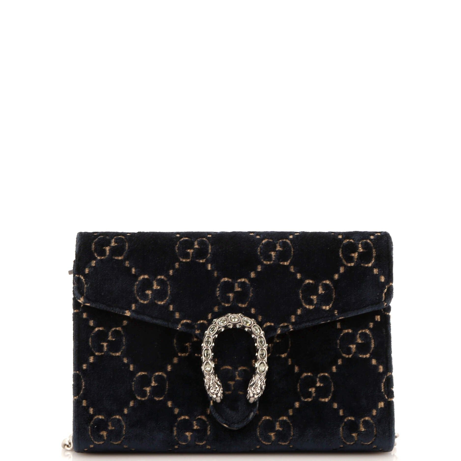 Gucci Dionysus Chain Wallet Gg Velvet Small
