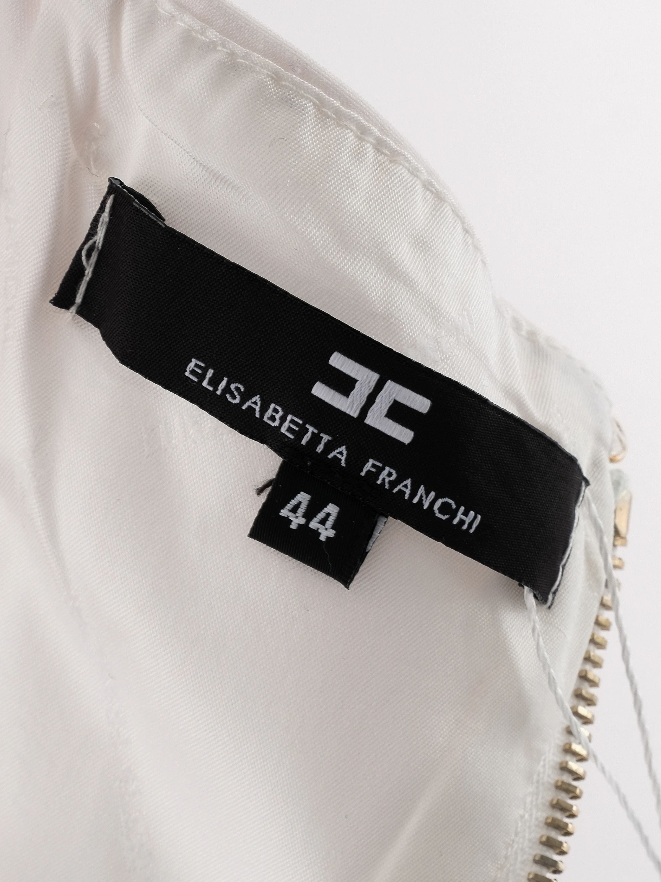 Elisabetta Franchi White Sleeveless Dress Size M Excellent Condition