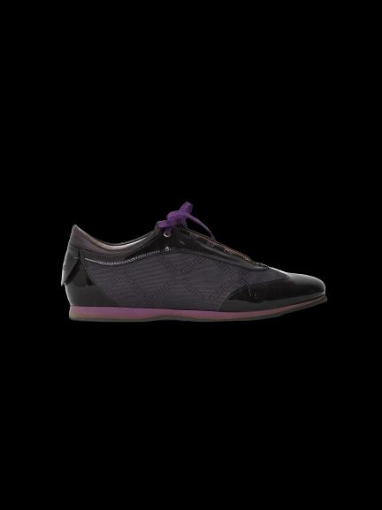 Excellent Versace Purple Textile Shoes Size 40.5 with Patent Leather