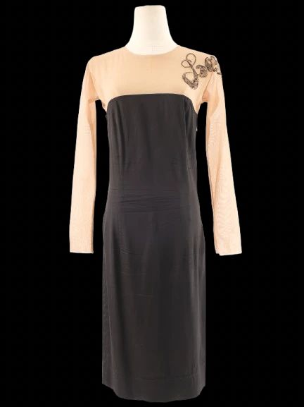 Excellent Love Moschino Dress Beige Top Black Skirt Size M