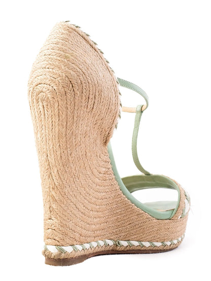 Excellent Gucci Wedge Sandals Combined Leather Casual Size - Women