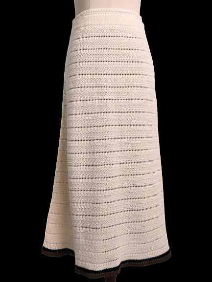 NEW Fendi White Crocheted Skirt with Accents Size M