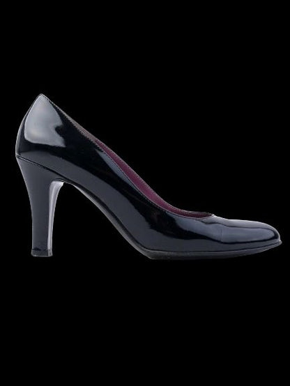 Excellent Bally Black Leather High-Heeled Shoes Size 38.5