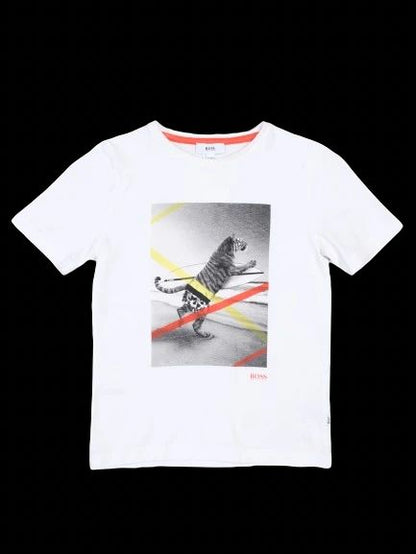 Excellent Hugo Boss White Cotton T-Shirt for Kids, Size 6