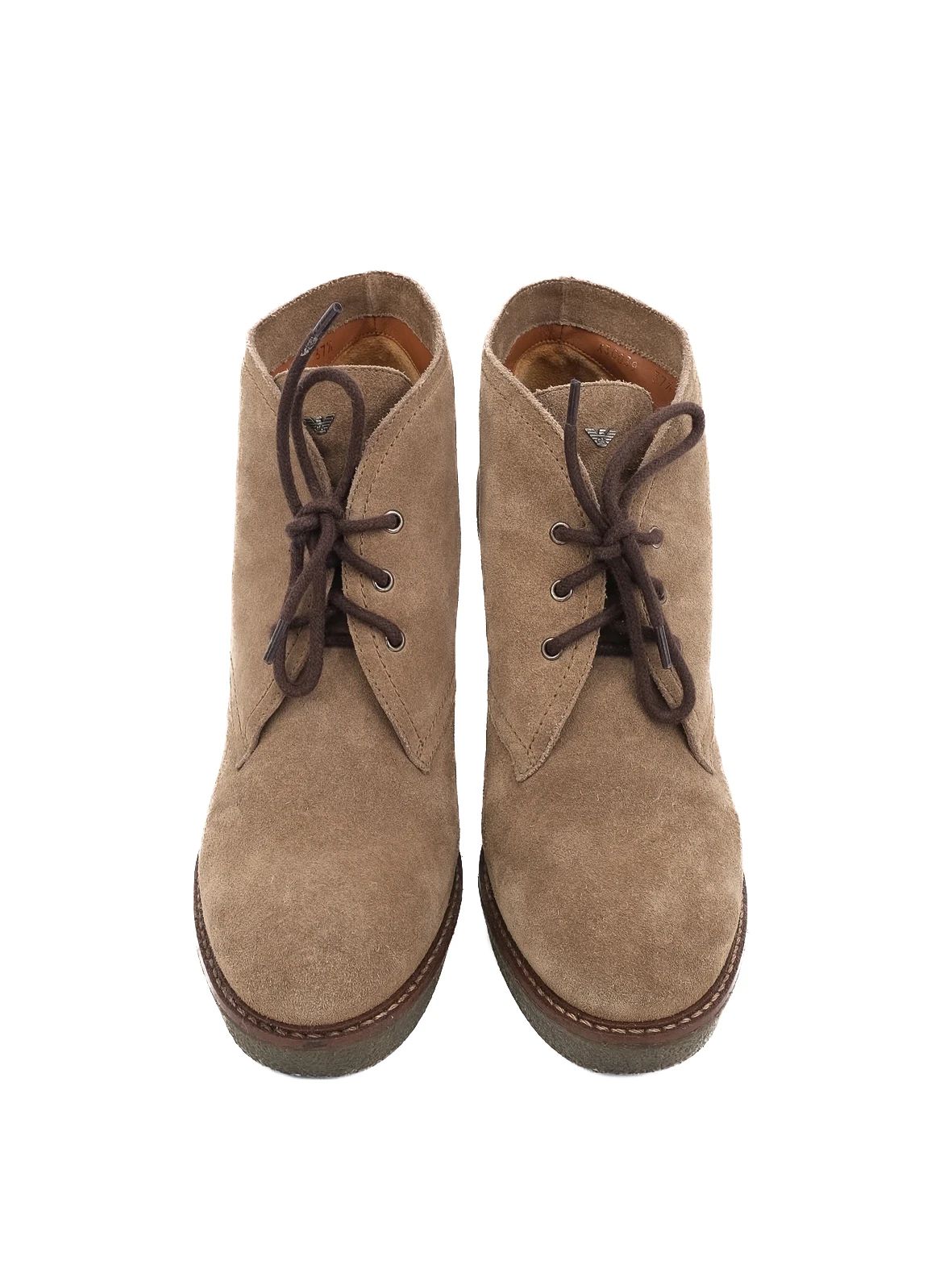 Emporio Armani Orange Genuine Suede Ankle Boots Size 37.5