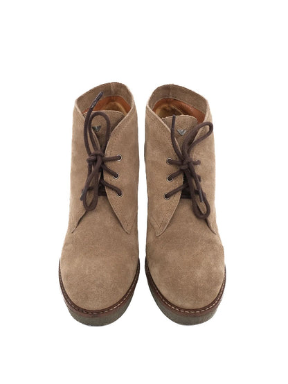 Emporio Armani Orange Genuine Suede Ankle Boots Size 37.5