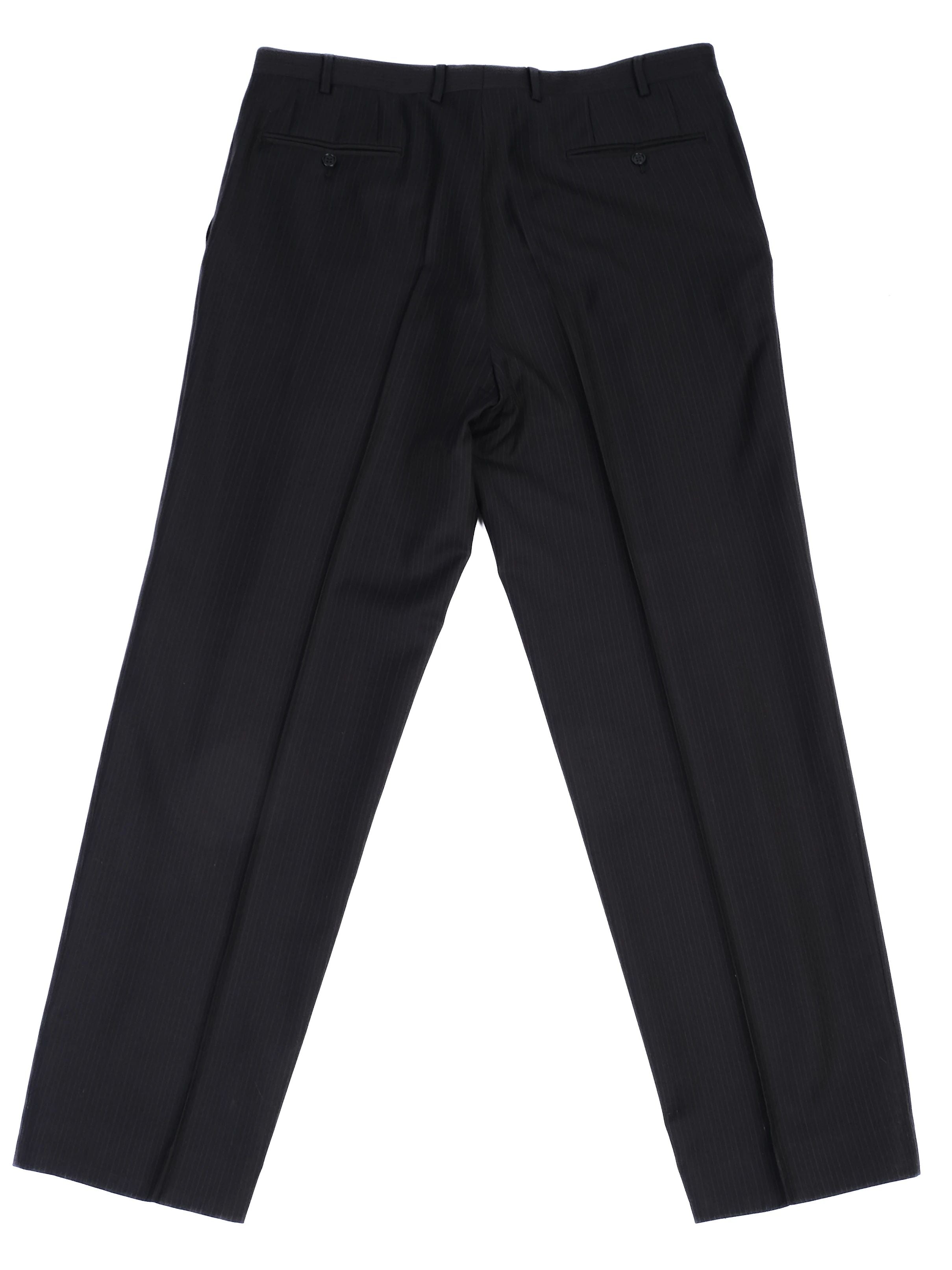 Excellent Canali Black Wool Pinstripe Suit Jacket Size XXL