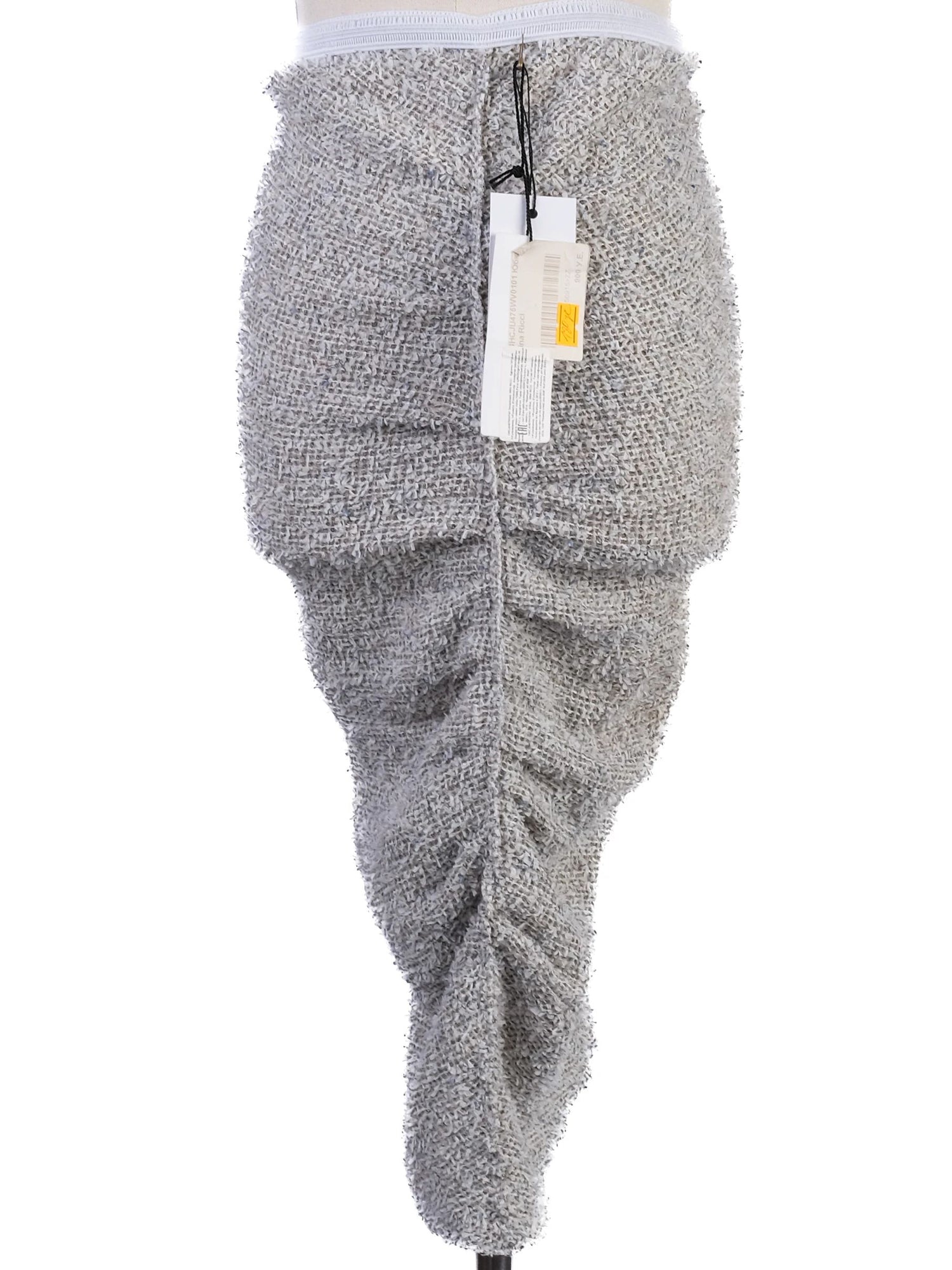 NEW Nina Ricci Gray Ruched Wool Skirt Size XXS