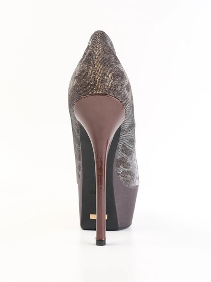 Excellent Baldan Gray High-Heeled Platform Shoes Size 39