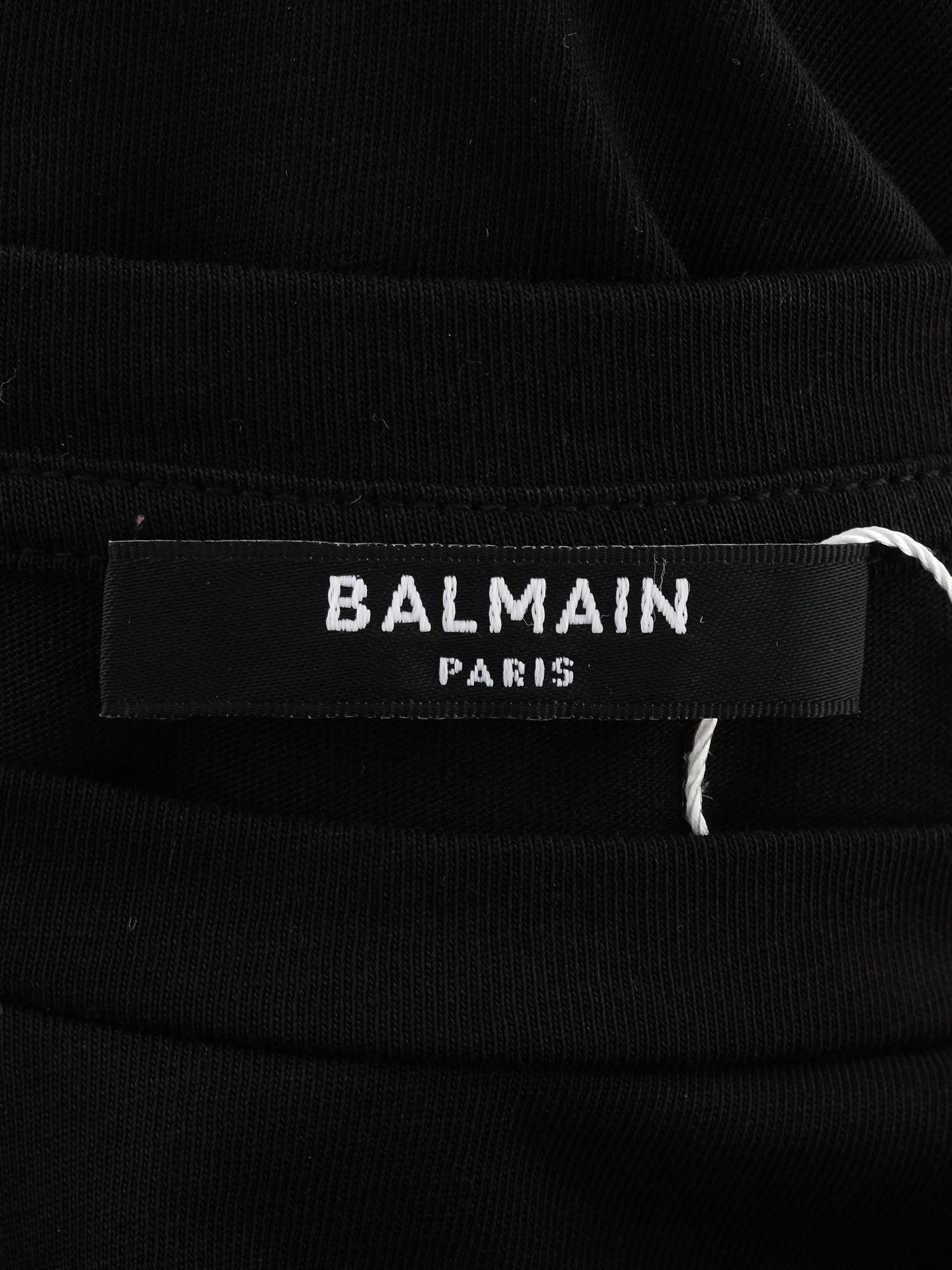 Excellent Balmain Black T-Shirt XS with Gold Print &amp; Buttons