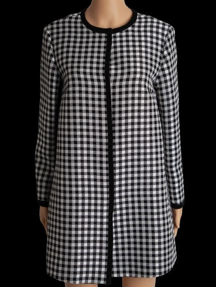 Excellent Max Mara Checkered Dress Black White Size S Polyester
