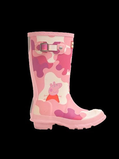 Good Condition Hunter Pink Camo Rain Boots for Kids Size 29
