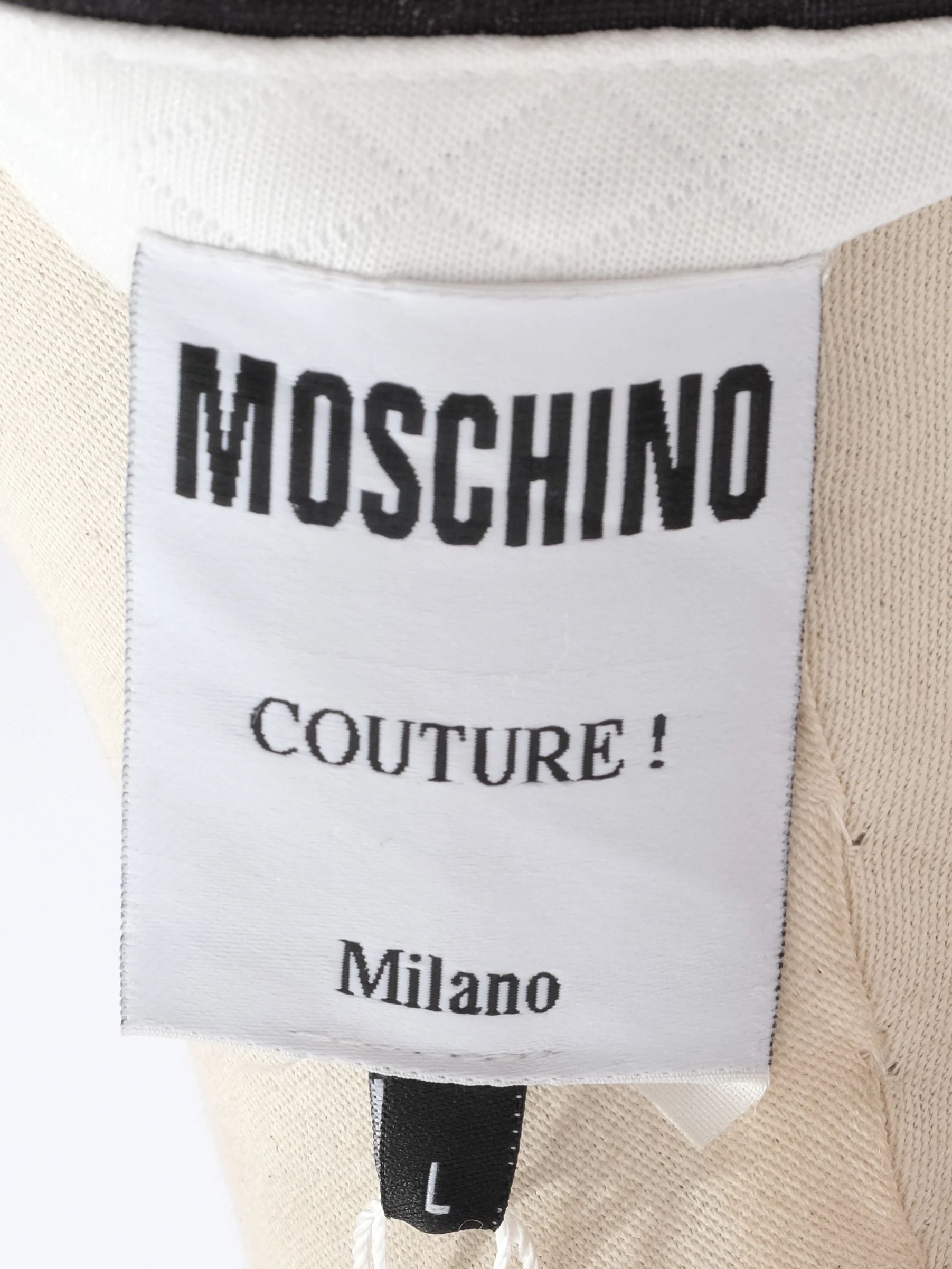 NEW Moschino Black &amp; White Chain Print Top Size L Cotton