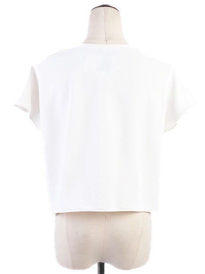 Excellent Giorgio Armani White Beaded Top Size M Women Viscose