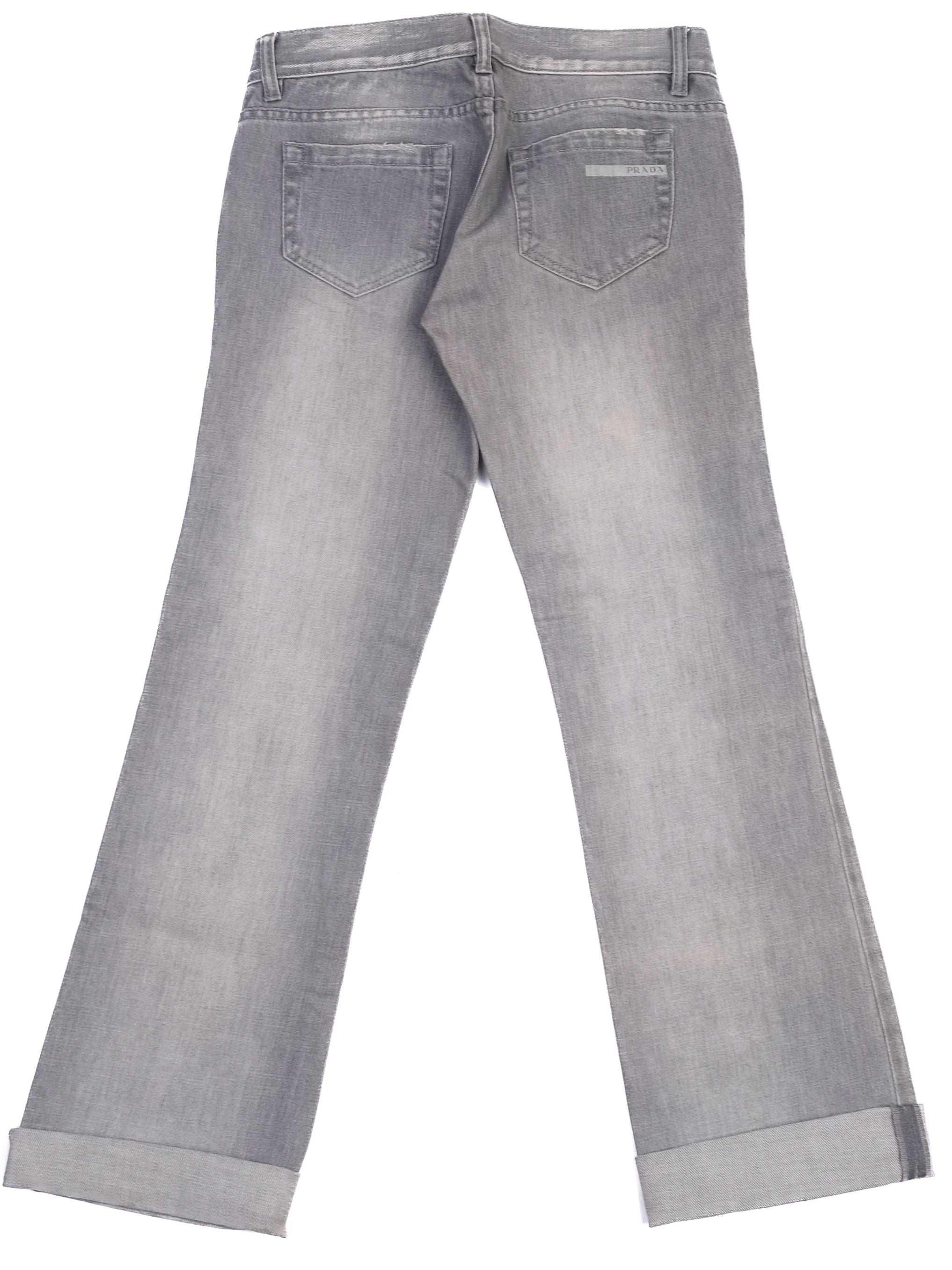 Excellent Prada Gray Cotton Jeans Women&