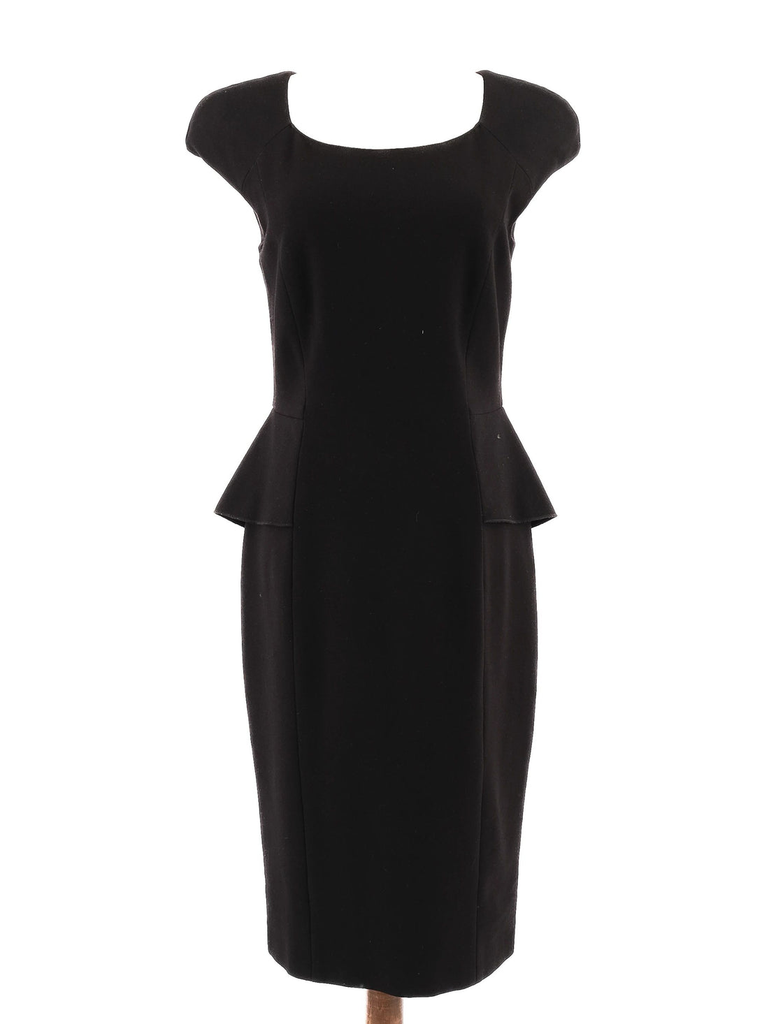 Excellent Marella Black Cocktail Dress Size M Peplum Cap Sleeves