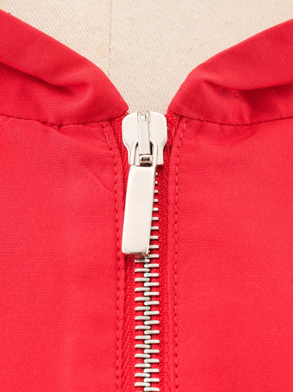 Excellent Max Mara Red Hooded Coat Size S Polyester