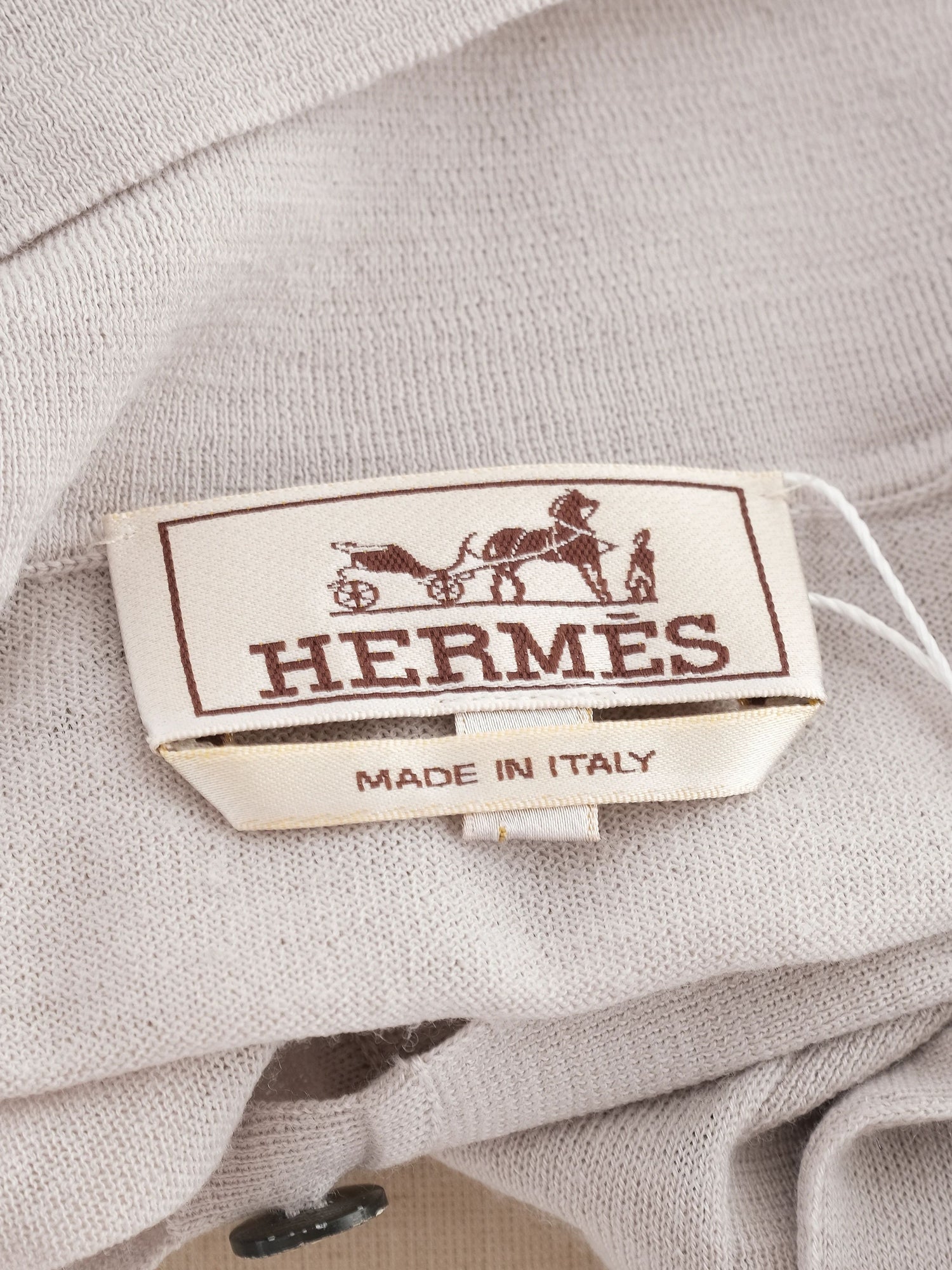 Excellent Hermes Gray Wool Polo Shirt Size L for Men