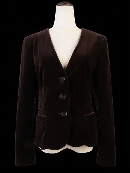 Excellent Clips Orange Modal Blazer V-Neck Size M Women