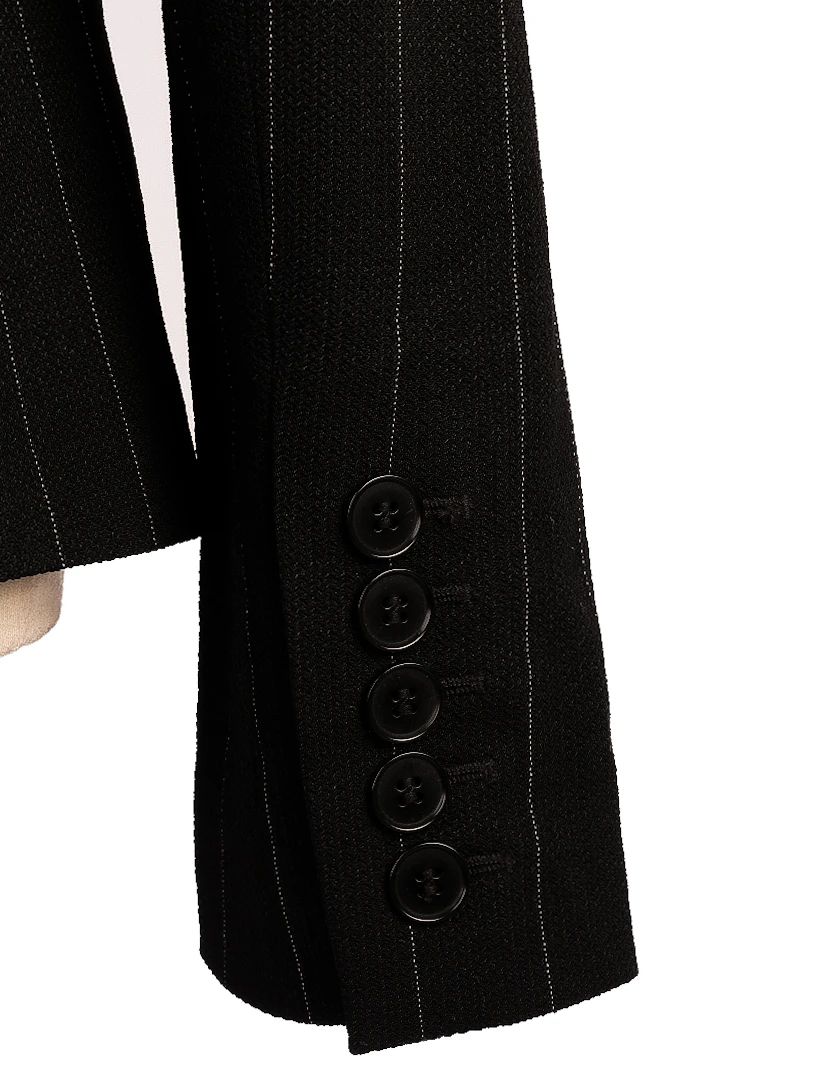 Excellent Emporio Armani Black Wool Pinstripe Blazer Women&