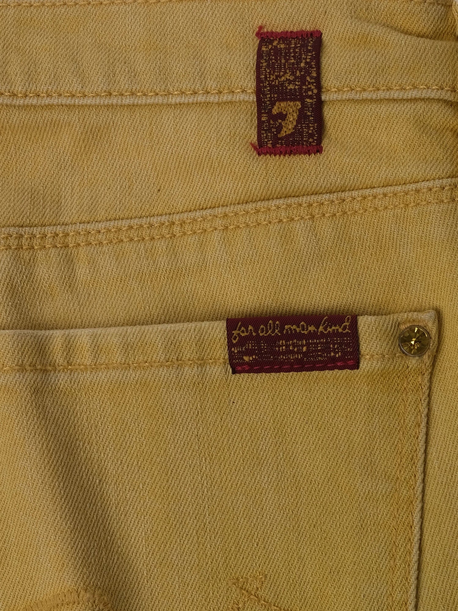 Excellent 7 For All Mankind Yellow Flared Jeans Size M Women