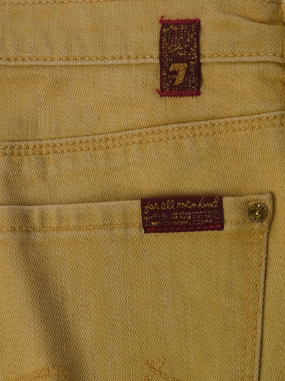 Excellent 7 For All Mankind Yellow Flared Jeans Size M Women
