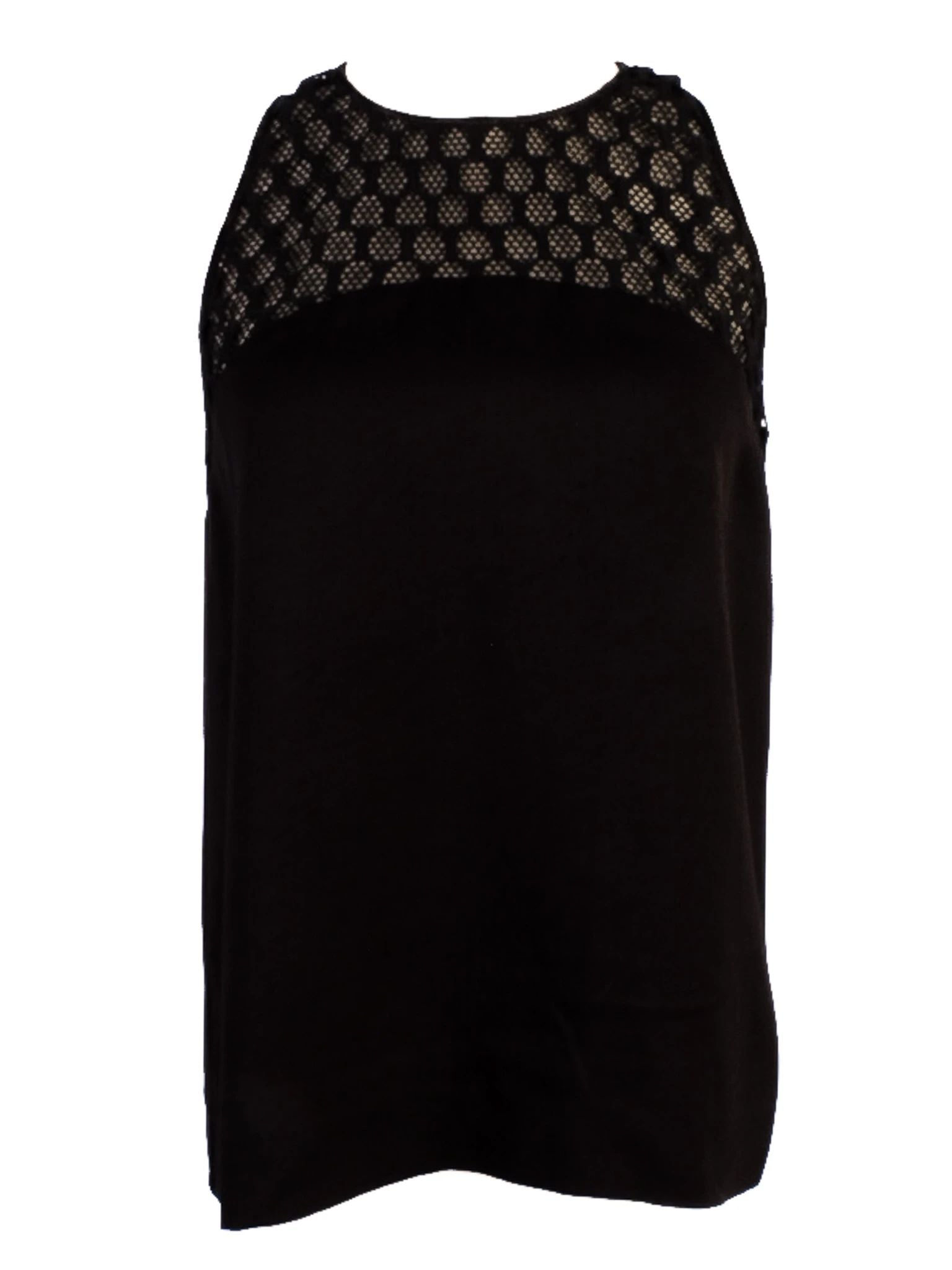Excellent Maje Black Sleeveless Top Size S with Lace Detail