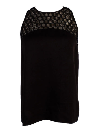 Excellent Maje Black Sleeveless Top Size S with Lace Detail
