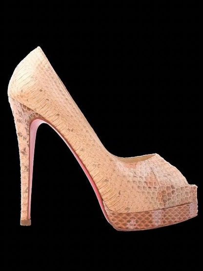Christian Louboutin Excellent Condition Beige Leather Pumps Size 36