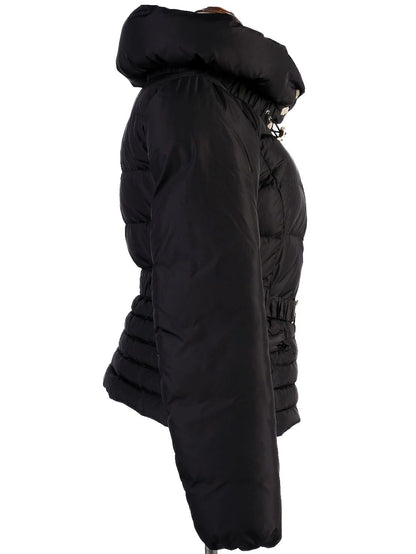 Excellent Elisabetta Franchi Black Nylon Puffer Jacket Size S
