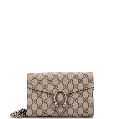Gucci Dionysus Chain Wallet Gg Coated Canvas Small