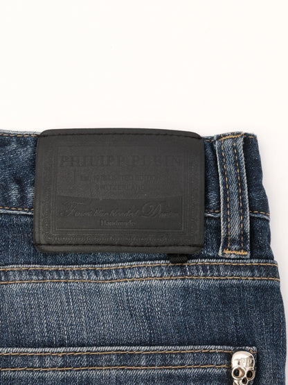 Excellent Phillipp Plein Distressed Denim Jeans Blue Size M