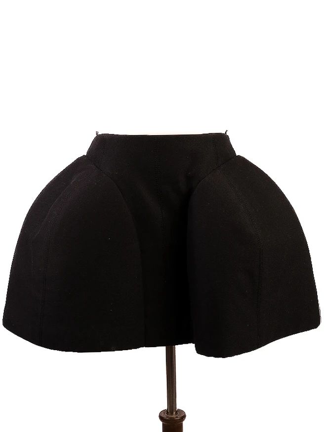 NEW Vera Wang Black Wool Structured Skirt Size S