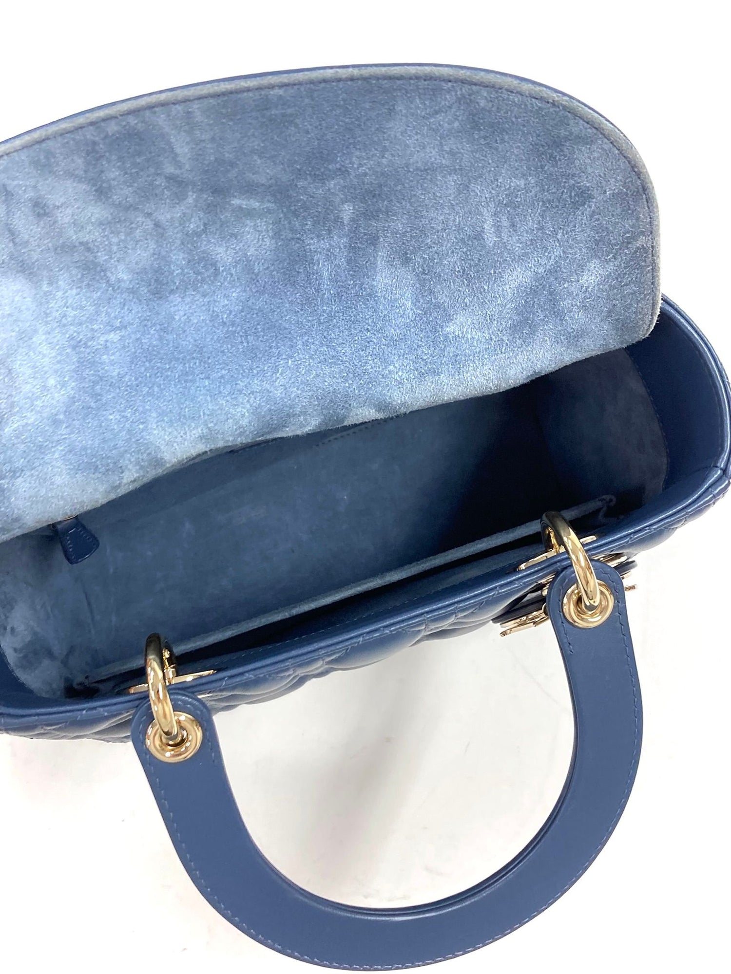 Dior Medium Lady Dior Blue,Leather WSS