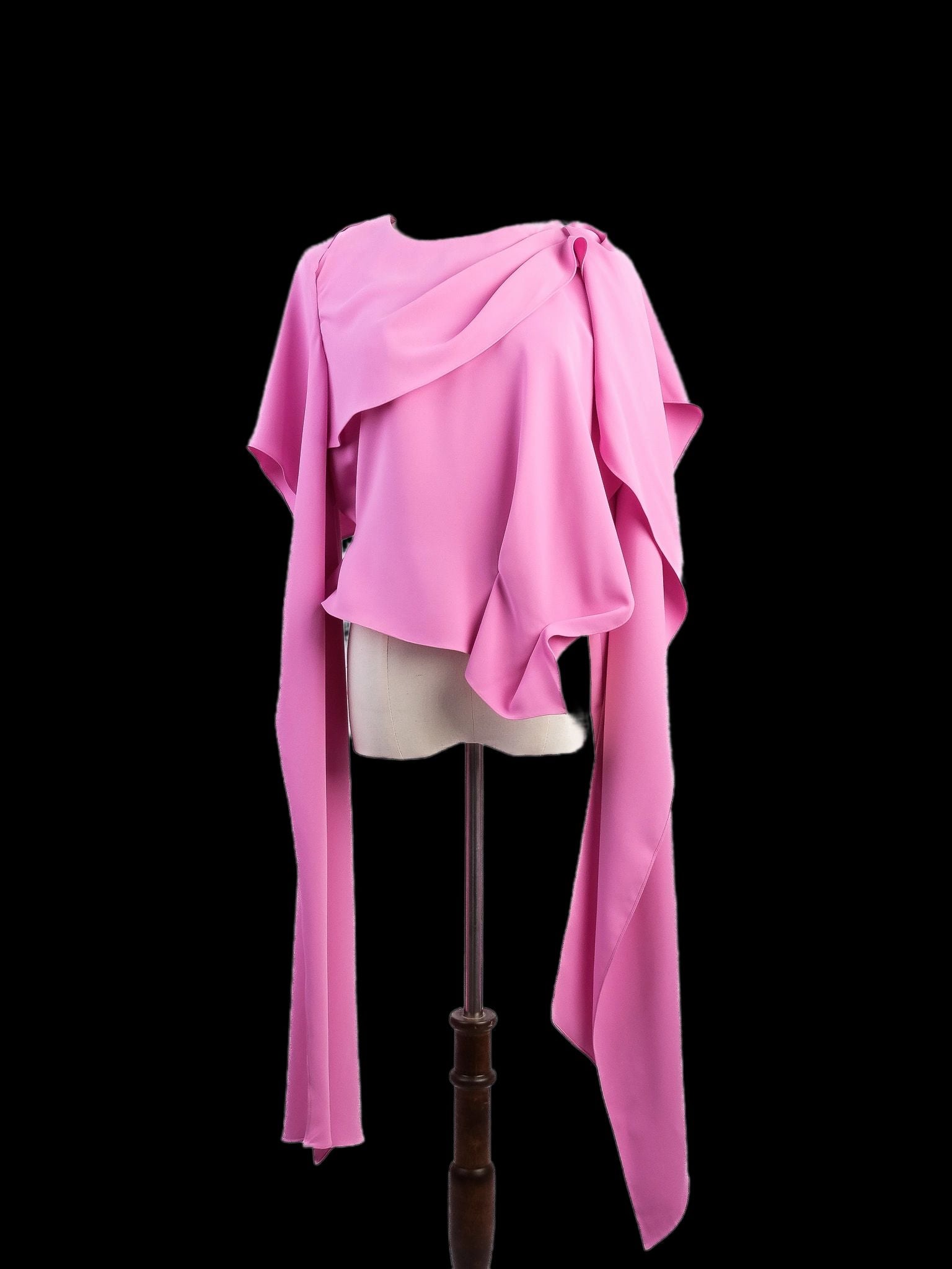 NEW A.W.A.K.E Pink Draped Blouse Women Polyester Size N/A