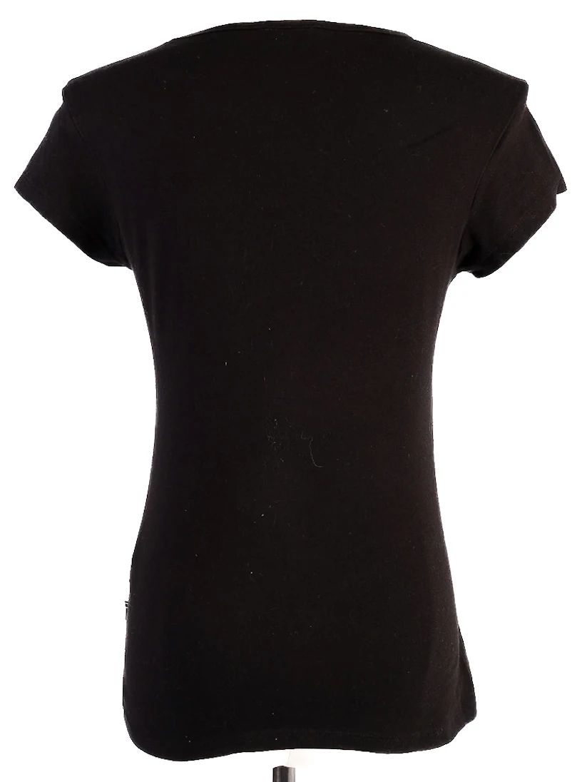 Just Cavalli Black T-Shirt XS with Sequin SG Embellishments