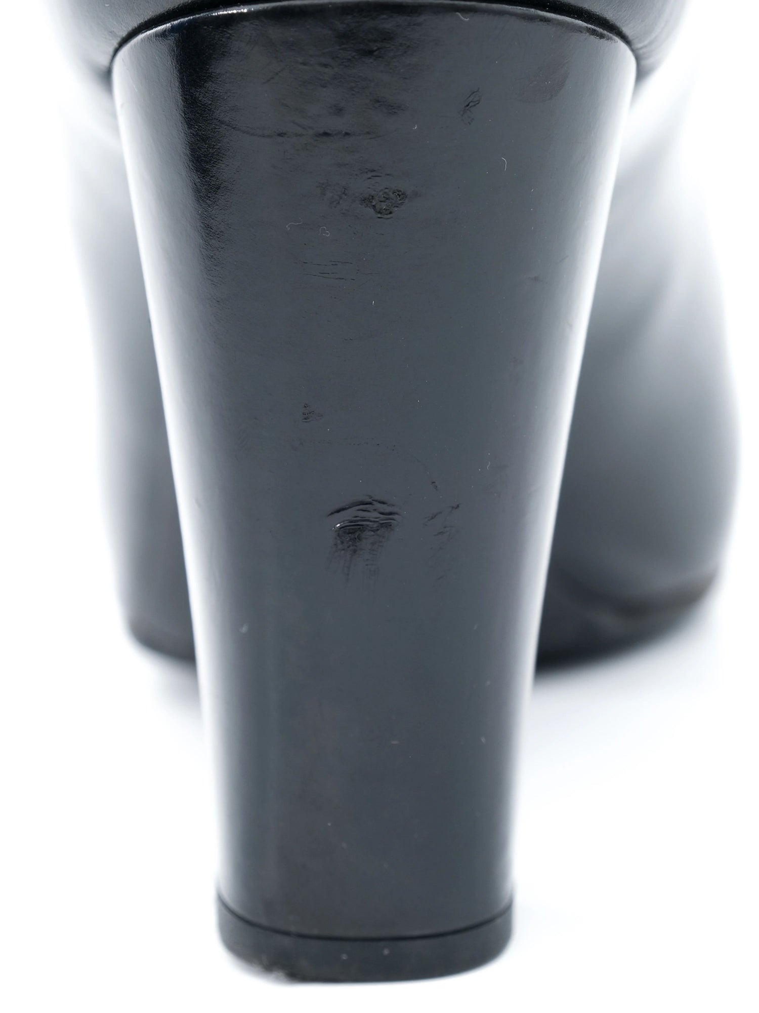 Excellent Louis Vuitton Black Leather High-Heeled Shoes Peep-Toe