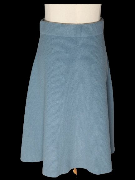 Excellent Intrend Blue Cashmere Wool Knee-Length Skirt Size M