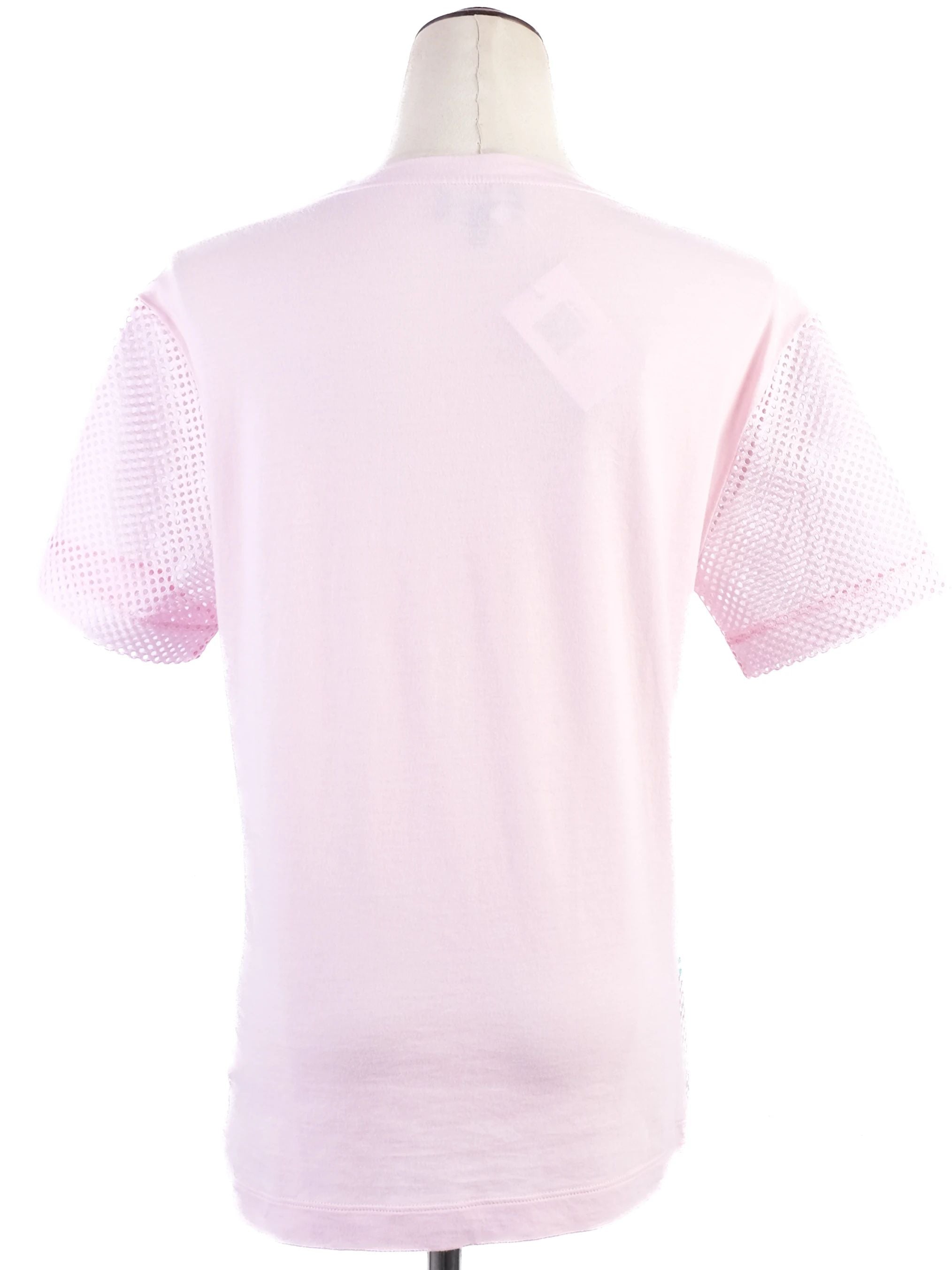 Excellent Emporio Armani Pink Cotton Mesh T-Shirt Size M