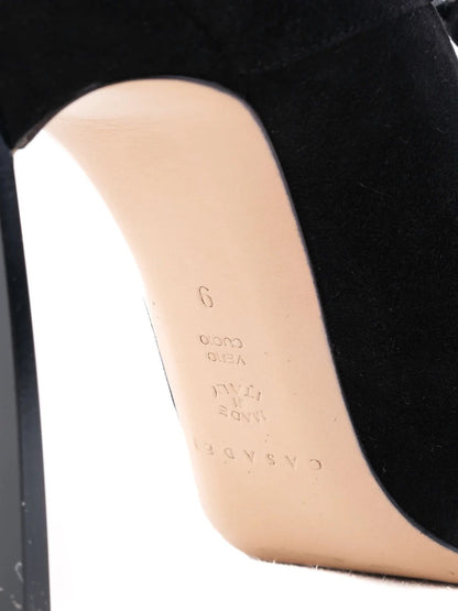 Excellent Casadei Black Suede High-Heeled Shoes Size N/A