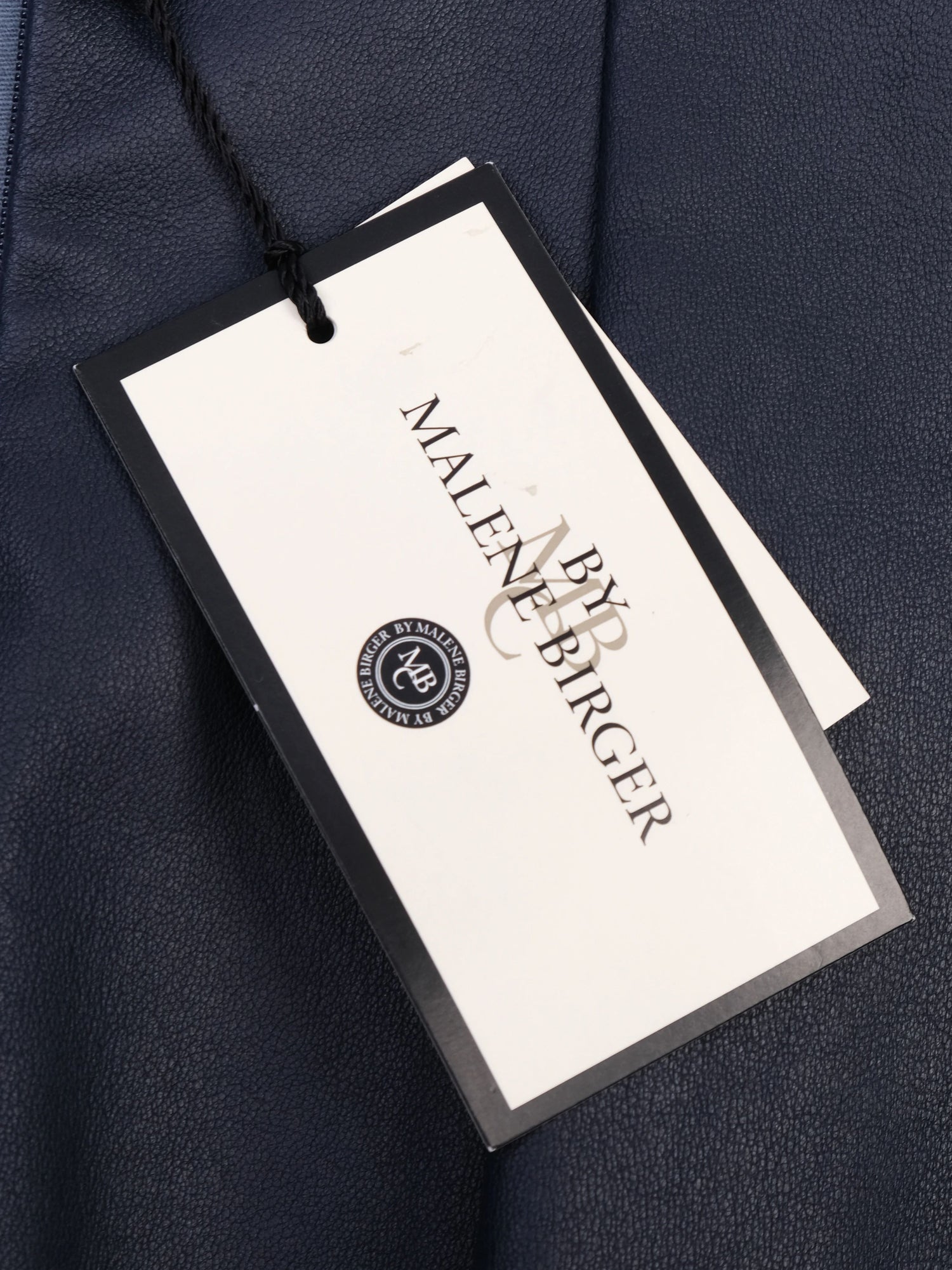 NEW By Malene Birger Strapless Navy Blue Leather Top