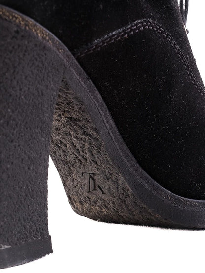 Excellent Louis Vuitton Black Leather Heeled Ankle Boots Size 36