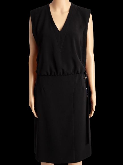Good Louis Vuitton Black Sleeveless Dress XS Triacetate V-Neck