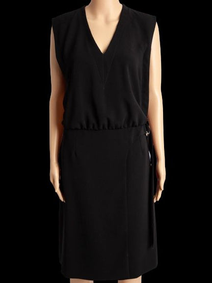 Good Louis Vuitton Black Sleeveless Dress XS Triacetate V-Neck