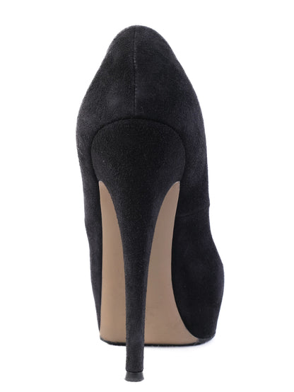 Excellent Gianvito Rossi Black Leather High Heels Size 38.5