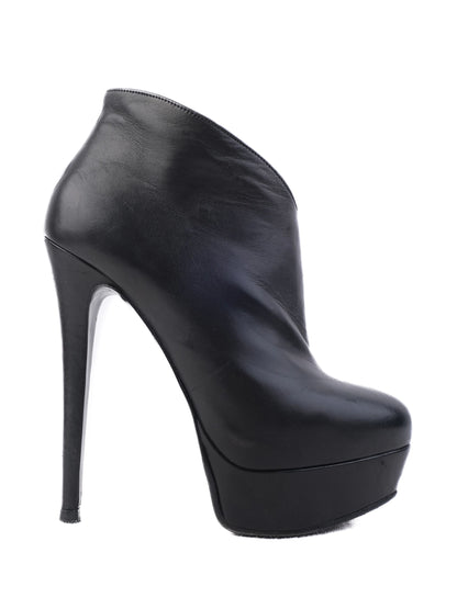 Excellent Nando Muzi Black Leather Ankle Boots Size 36