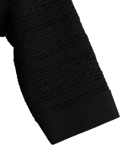 Excellent Herve Leger Black Viscose Dress Size L with Flared Skirt